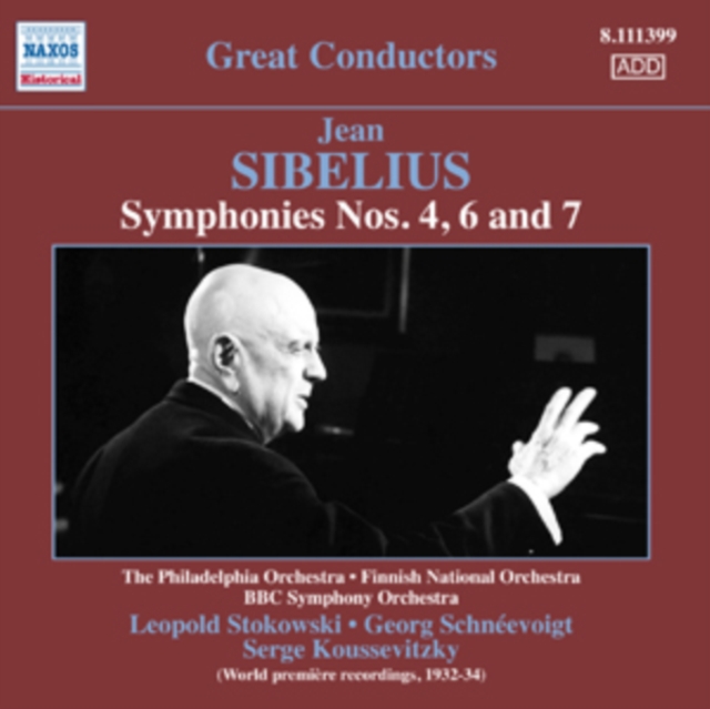 Jean Sibelius: Symphonies Nos. 4, 6 and 7, CD / Album Cd
