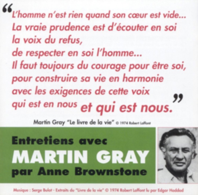 Entretiens Avec Martin Gray Par Anne Brownstone, CD / Album Cd