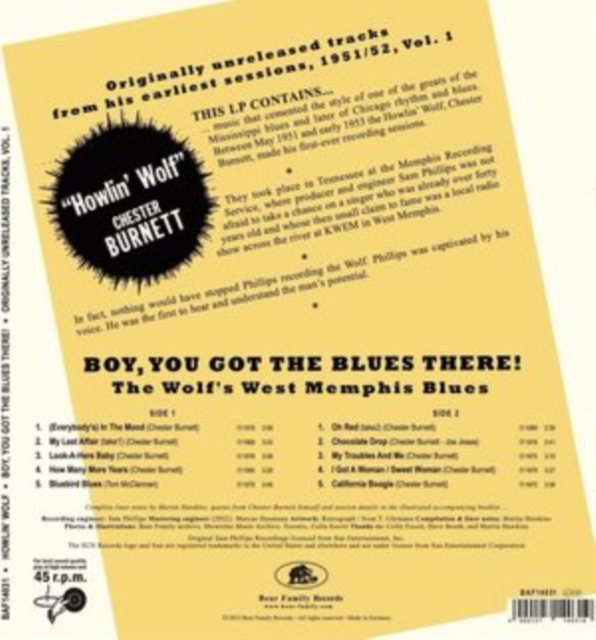 Boy, You Got the Blues There!: The Wolf's West Memphis Blues, Vinyl / 10" Album Vinyl