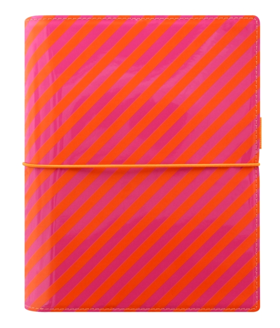 Filofax A5 Domino Patent orange/pink stripes organiser, Paperback Book