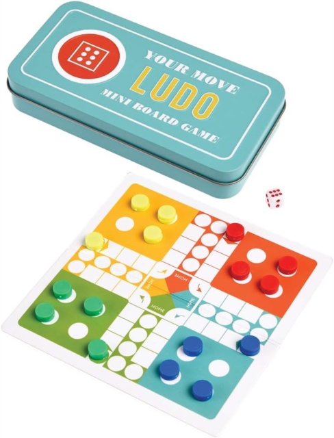Travel ludo game in a tin, Paperback Book