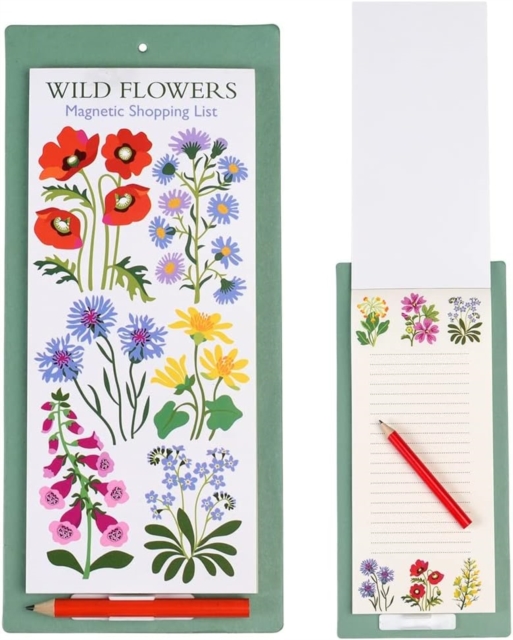 Magnetic shopping list - Wild Flowers, Paperback Book