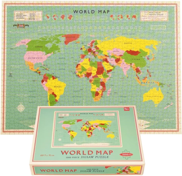 Jigsaw puzzle (1000 pieces) - World Map, Paperback Book