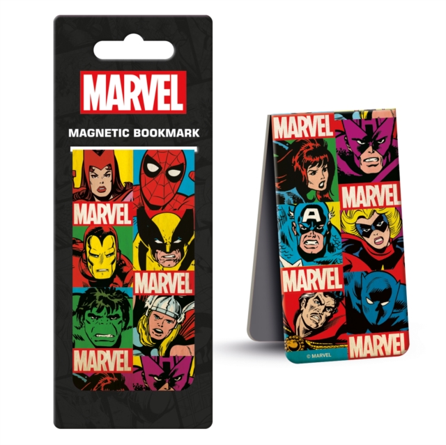 Marvel Comics (Retro Grid) Magnetic Bookmark, Paperback Book