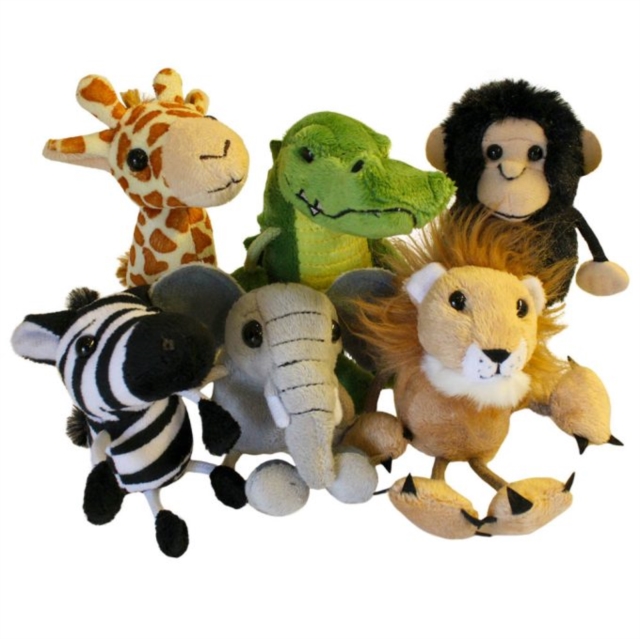 African Animals Set of 6 Soft Toy, Paperback Book