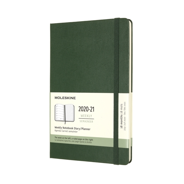 Moleskine 2021 18-Month Weekly Large Hardcover Diary : Myrtle Green, Diary Book