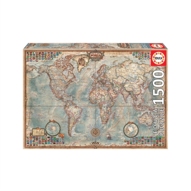 Political Map of the World 1500pc Puzzle, Paperback Book