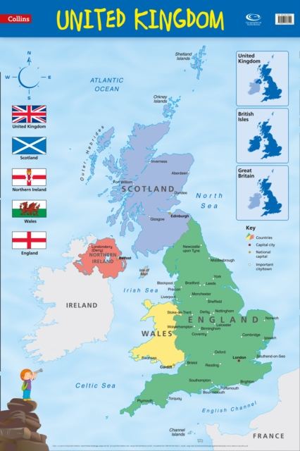 United Kingdom : Wall Map, Sheet map, rolled Book