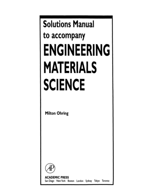 Solutions Manual to accompany Engineering Materials Science, PDF eBook