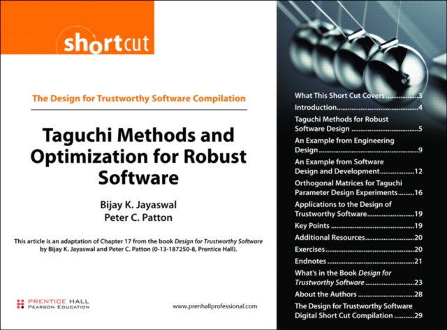 Taguchi Methods and Optimization for Robust Software (Digital Short Cut), EPUB eBook