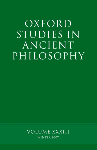 Oxford Studies in Ancient Philosophy XXXIII, PDF eBook