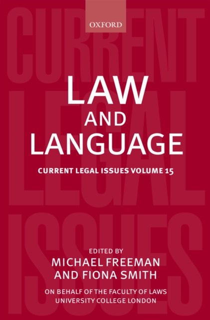 Law and Language : Current Legal Issues Volume 15, PDF eBook