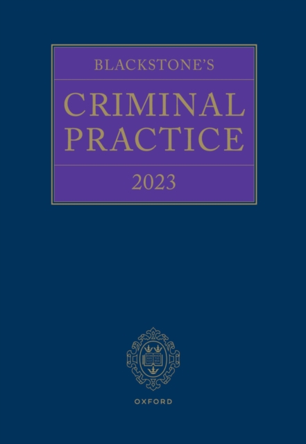 Blackstone's Criminal Practice 2023, EPUB eBook