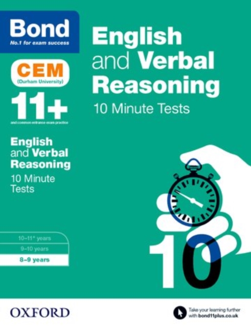 Bond 11+: English & Verbal Reasoning: CEM 10 Minute Tests : 8-9 years, Paperback / softback Book