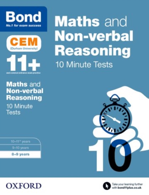 Bond 11+: Maths & Non-verbal Reasoning: CEM 10 Minute Tests : 8-9 years, Paperback / softback Book