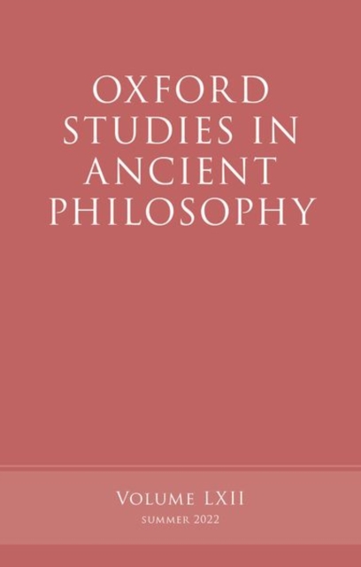 Oxford Studies in Ancient Philosophy, Volume 62, Paperback / softback Book