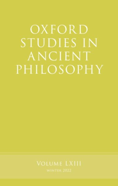 Oxford Studies in Ancient Philosophy, Volume 63, Paperback / softback Book