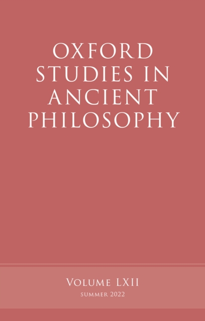 Oxford Studies in Ancient Philosophy, Volume 62, PDF eBook