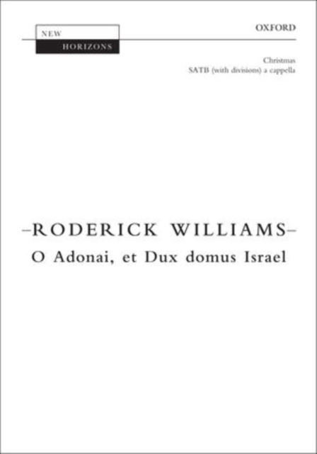 O Adonai, et Dux domus Israel, Sheet music Book