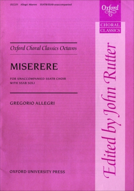 Miserere, Sheet music Book