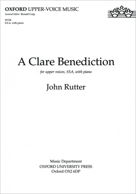 A Clare Benediction, Sheet music Book