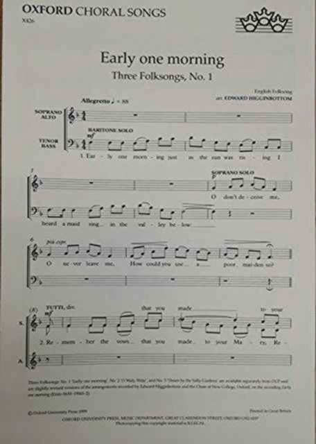 Early one morning, Sheet music Book