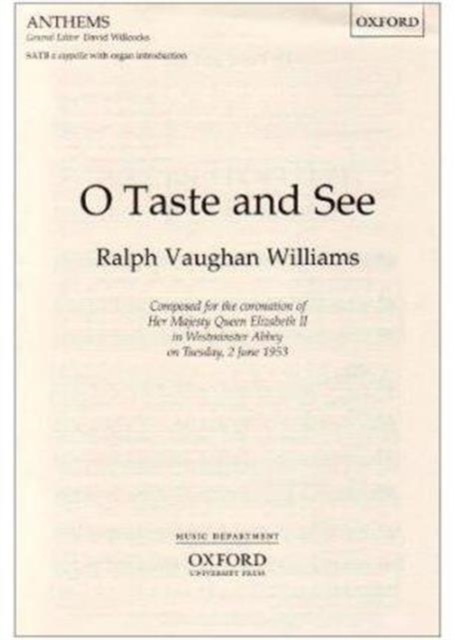 O taste and see, Sheet music Book
