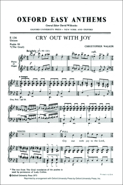 Cry out with joy, Sheet music Book