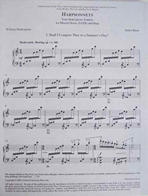 Harpsonnets, Sheet music Book