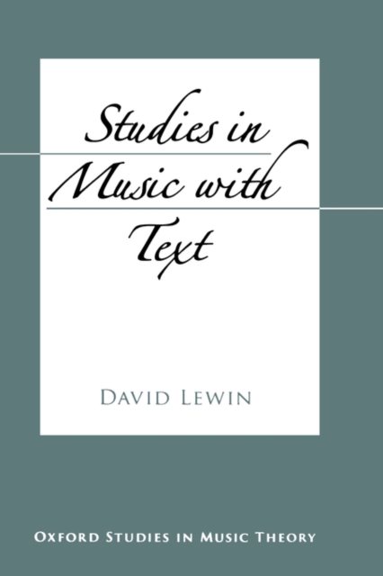 Studies in Music with Text, Hardback Book
