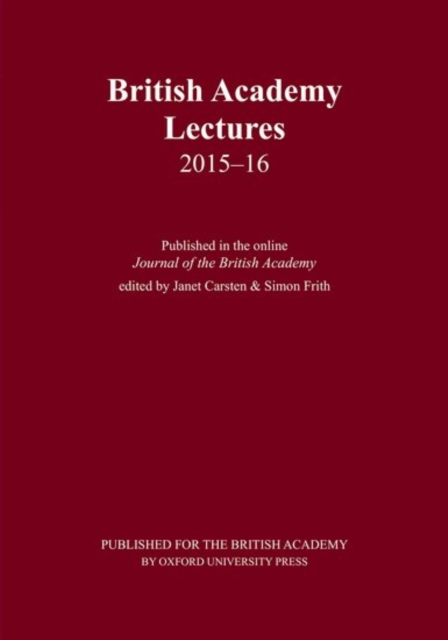 British Academy Lectures, 2015-16, Paperback / softback Book