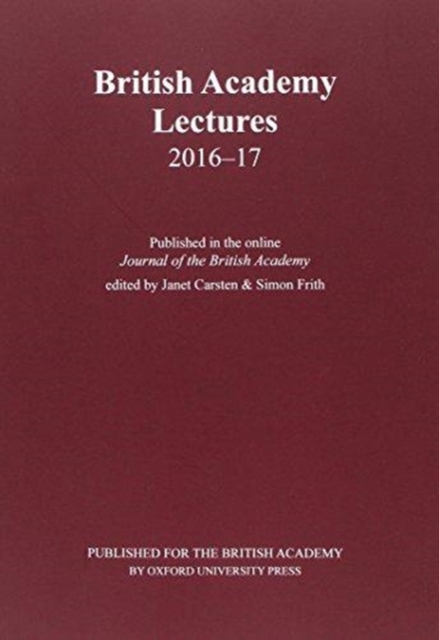 British Academy Lectures, 2016-17, Paperback / softback Book