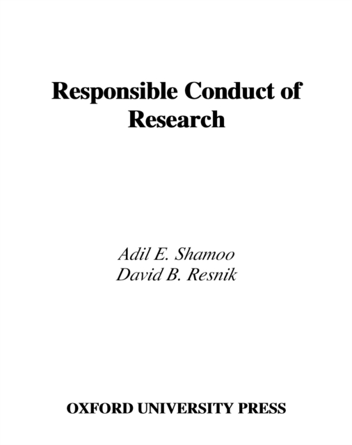 Responsible Conduct of Research, PDF eBook