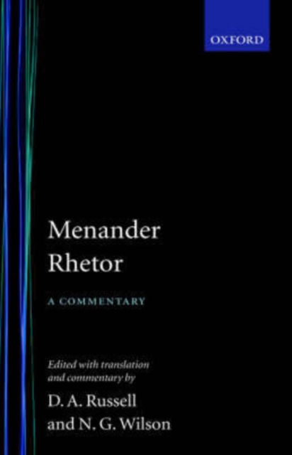 Menander Rhetor, Hardback Book