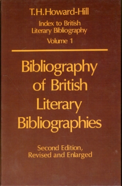 Bibliography of British Literary Bibliographies, Hardback Book