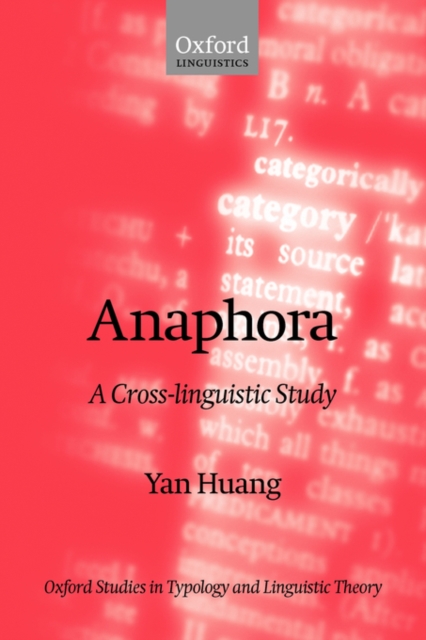 Anaphora : A Cross-Linguistic Study, Hardback Book