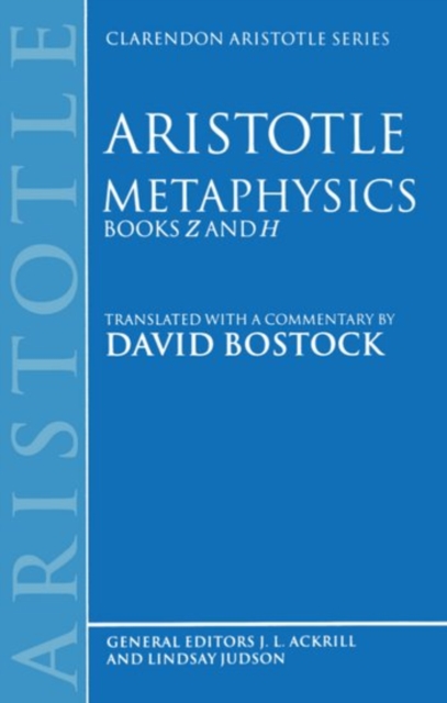 Metaphysics Books Z and H, Paperback / softback Book