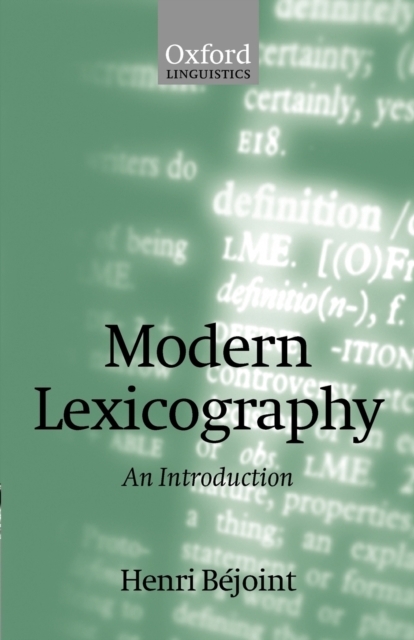 Modern Lexicography : An Introduction, Paperback / softback Book