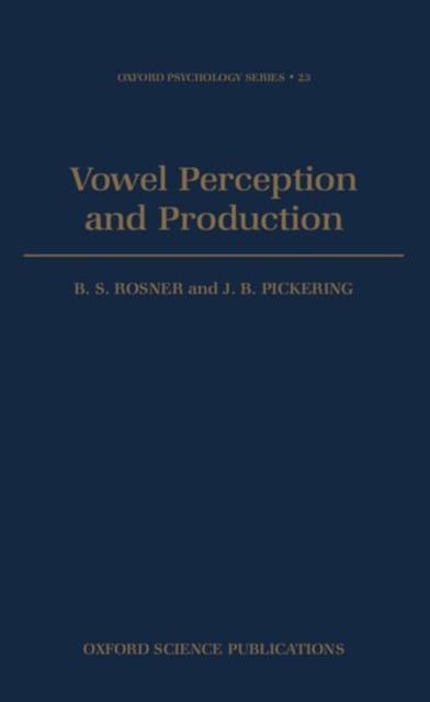 Vowel Perception and Production, Hardback Book