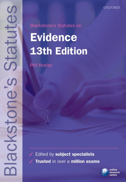 Blackstone's Statutes on Evidence, Paperback Book