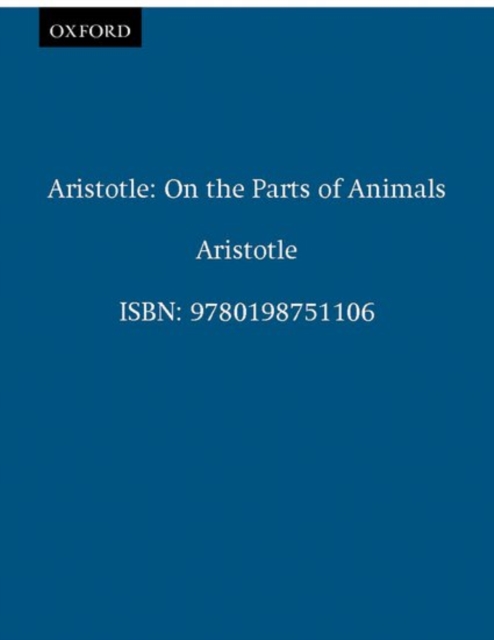 Aristotle: On the Parts of Animals, Paperback / softback Book