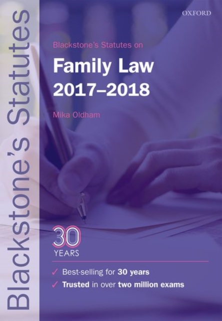 Blackstone's Statutes on Family Law 2017-2018, Paperback / softback Book