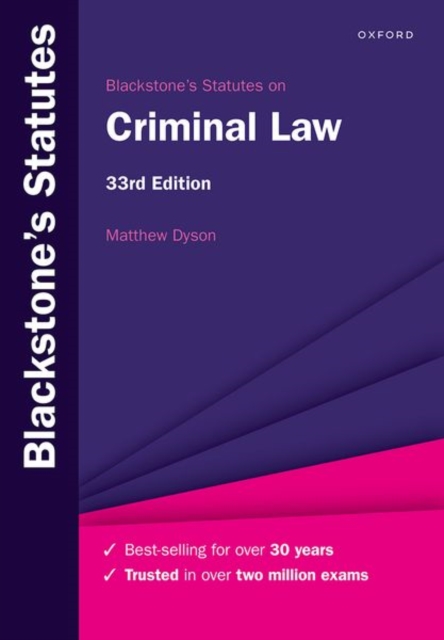 Blackstone's Statutes on Criminal Law, Paperback / softback Book
