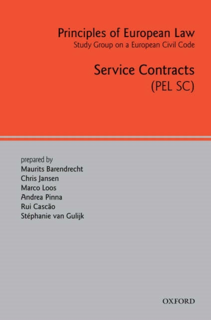 Principles of European Law : Service Contracts, Hardback Book