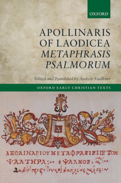 Apollinaris of Laodicea Metaphrasis Psalmorum, Hardback Book