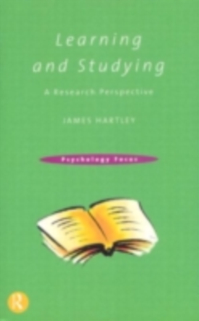 Learning and Studying : A Research Perspective, PDF eBook
