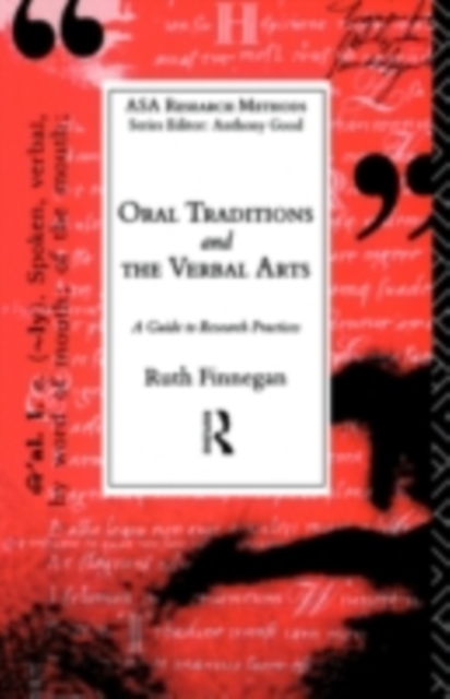 Oral Traditions and the Verbal Arts : A Guide to Research Practices, PDF eBook