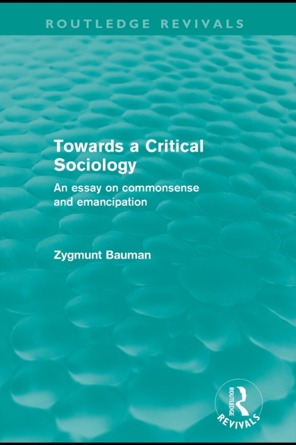 Towards a Critical Sociology (Routledge Revivals) : An Essay on Commonsense and Imagination, EPUB eBook