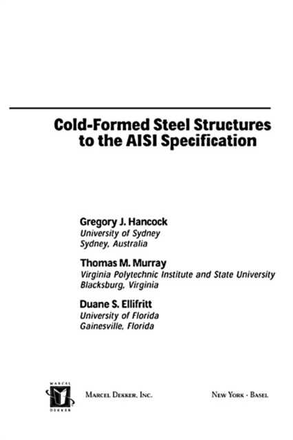 Cold-Formed Steel Structures to the AISI Specification, PDF eBook