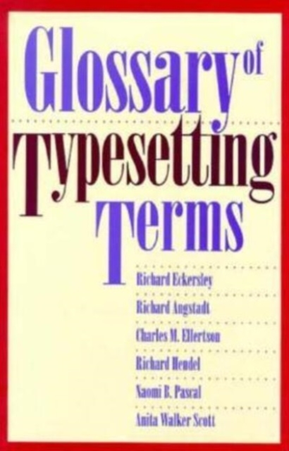 Glossary of Typesetting Terms, Hardback Book